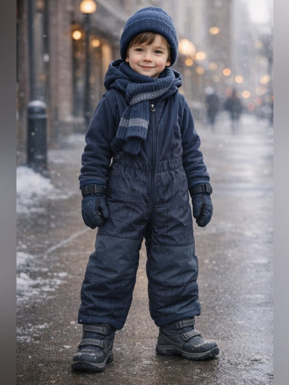Kids Navy Insulated Snow Overalls